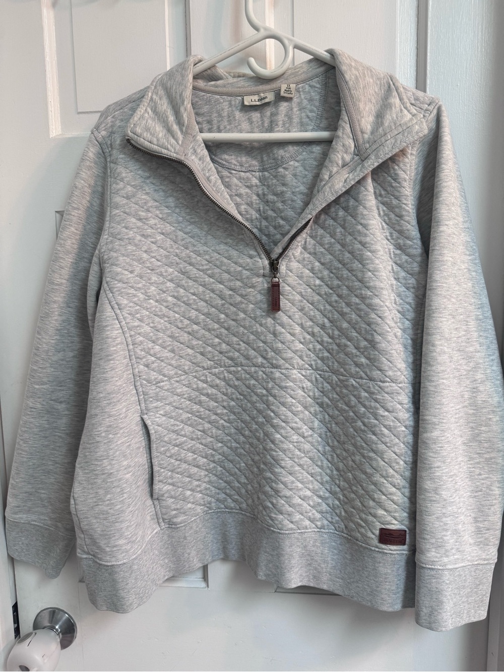 LL Bean Gray Quarter-Zip Sweater